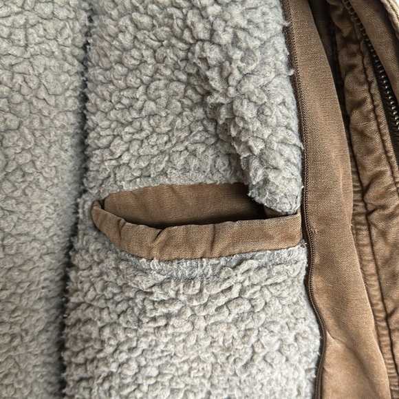 Levi's Full Zip Field Military Brown Cotton Sherpa Lined Jacket Men's Size L - Picture 7 of 14